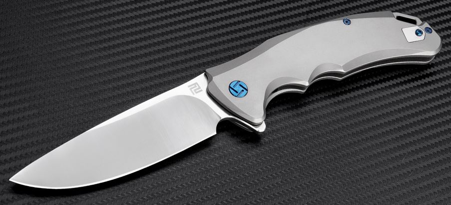 (image for) Artisan Cutlery Tradition Flipper Framelock Knife, S35VN, Titanium, ATZ1702GGY