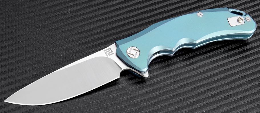 Artisan Cutlery Mini Tradition Flipper Framelock Knife, S35VN, Titanium, 1702GSGN