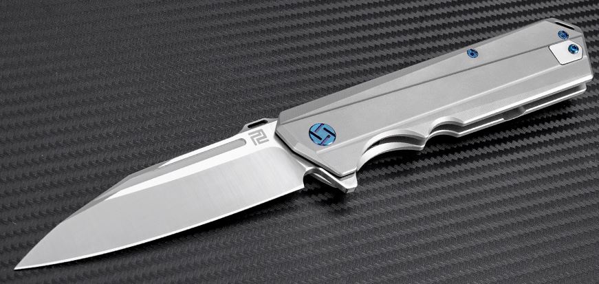 Artisan Cutlery Littoral Flipper Framelock Knife, S35VN, Titanium, 1703GGY - Click Image to Close