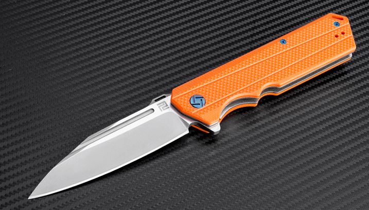 Artisan Cutlery Littoral Flipper Folding Knife, D2, G10 Orange, 1703POE