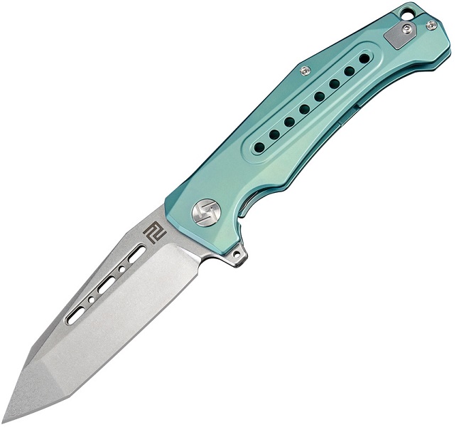 Artisan Cutlery Jungle Flipper Framelock Knife, S35VN Tanto, Titanium, 1705GGNS - Click Image to Close