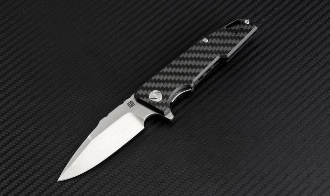 Artisan Cutlery Predator Flipper Folding Knife, D2, Carbon Fiber, 1706PSCF