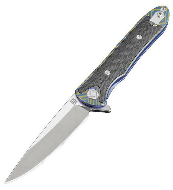 Artisan Cutlery Shark Flipper Framelock Knife, S35VN, Titanium/CF, 1707GBU03