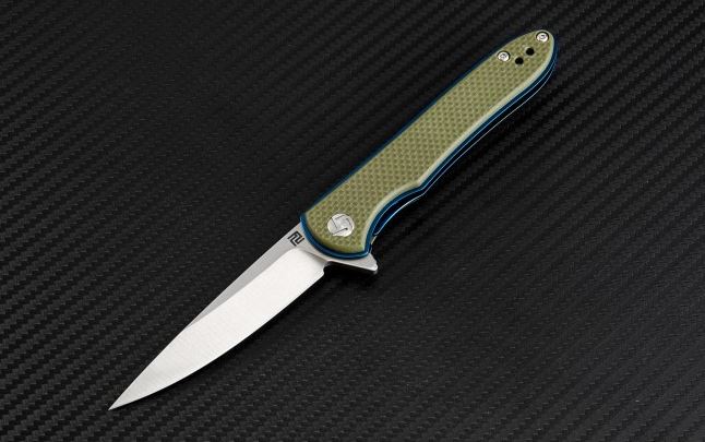 Artisan Cutlery Mini Shark Flipper Folding Knife, D2 Flat, G10 Camo, 1707PSGNF