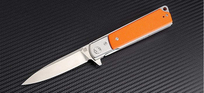 Artisan Cutlery Classic Flipper Folding Knife, D2, G10 Orange, 1802POEF