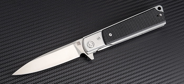 Artisan Cutlery Classic Flipper Folding Knife, D2, G10 Black, 1802PBKF