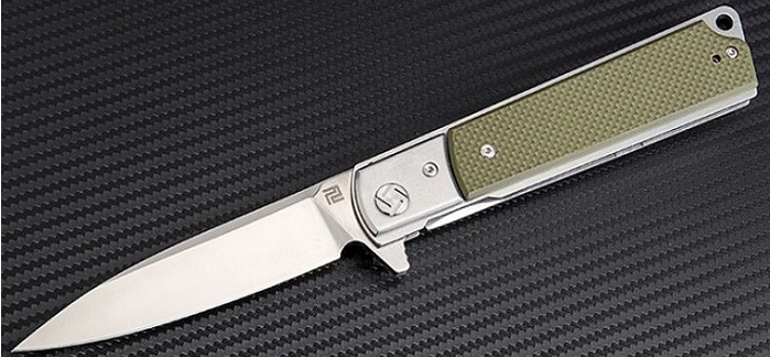 Artisan Cutlery CLassic Flipper Folding Knife, D2, G10 Green, 1802P-GNF