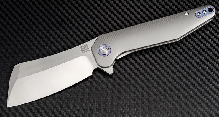 Artisan Cutlery Osprey Flipper Framelock Knife, M390, Titanium, 1803GGYM - Click Image to Close