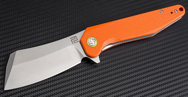 Artisan Cutlery Predator Flipper Folding Knife, D2, G10 Orange, 1803P-OEF