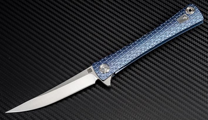 Artisan Cutlery Waistline Flipper Framelock Knife, M390, Titanium, 1805G-BUM