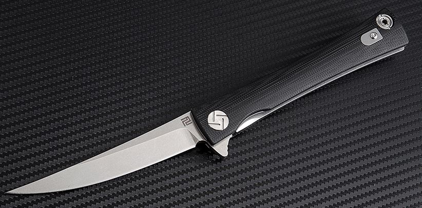 Artisan Cutlery Waistline Flipper Folding Knife, D2, G10 Black, 1805PBKC - Click Image to Close