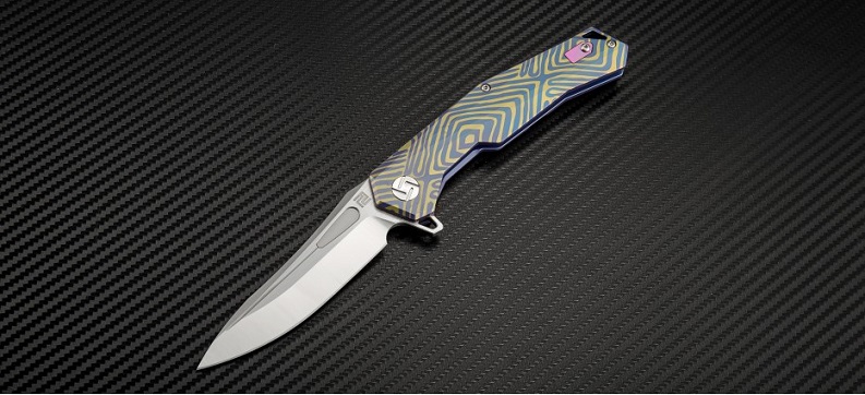 Artisan Cutlery Zumwalt Flipper Framelock Knife, S35VN, Titanium, 1808GBU03 - Click Image to Close