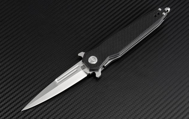 Artisan Cutlery Hornet Dagger Flipper Folding Knife, D2, G10 Black, 1810PBKF - Click Image to Close