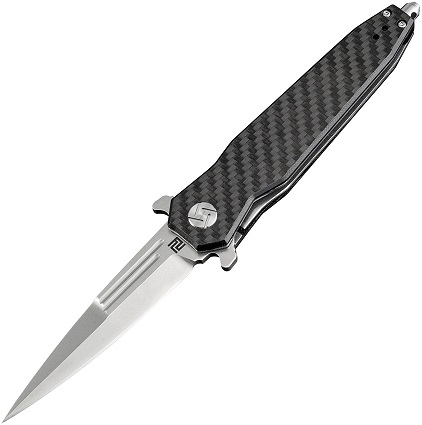 Artisan Cutlery Hornet Dagger Flipper Folding Knife, D2, Carbon Fiber, 1810PCF