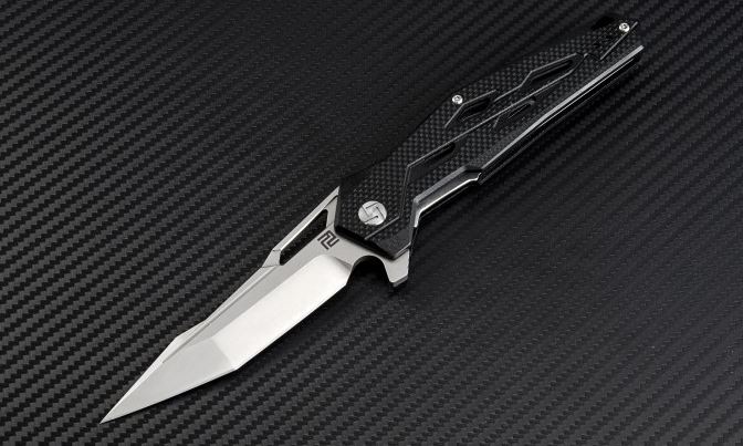 Artisan Cutlery Interceptor Flipper Folding Knife, D2, G10 Black, 1812PSBK