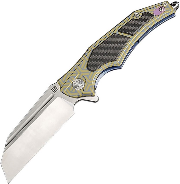 Artisan Cutlery Apache Nomad Flipper Framelock Knife, S35VN, Titanium/CF, 1813G-BU02