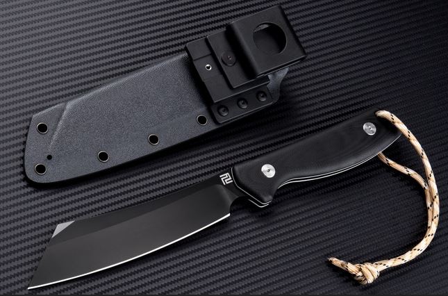 Artisan Cutlery Tomahawk Fixed Blade Knife, D2, G10 Black w/White Liner, 1815BBGC