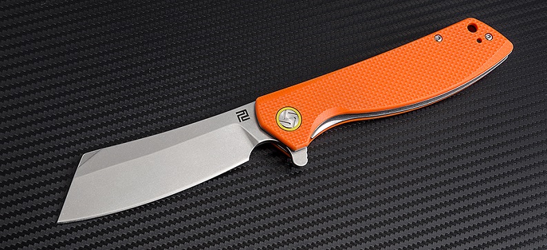 Artisan Cutlery Tomahawk Flipper Folding Knife, D2, G10 Orange, 1815POEF