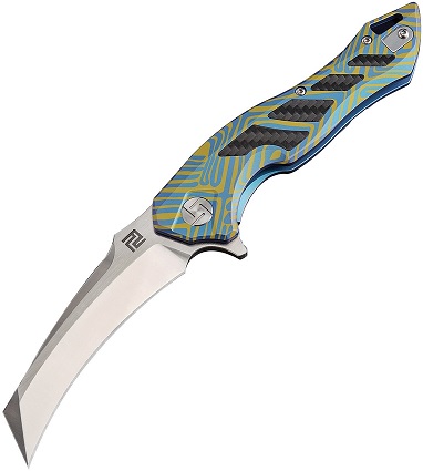 Artisan Cutlery Eagle Flipper Framelock Folder, S35VN, Titanium, 1816GBU03 - Click Image to Close