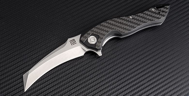 Artisan Cutlery Eagle Flipper Folding Knife, D2, Carbon Fiber, 1816P-CF - Click Image to Close