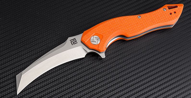 Artisan Cutlery Eagle Flipper Folding Knife, D2, G10 Orange, 1816POEF - Click Image to Close