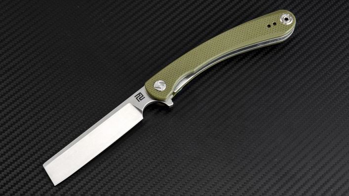 Artisan Cutlery Orthodox Flipper Folding Knife, D2, G10 Green, 1817PGNF - Click Image to Close