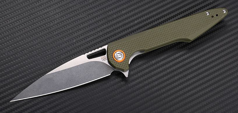 Artisan Cutlery Archeo Flipper Folding Knife, D2, G10 Green, 1821PGNF