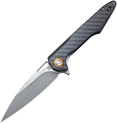 Artisan Cutlery Mini Archaeo Flipper Folding Knife, D2, Carbon Fiber, 1821PSCF - Click Image to Close