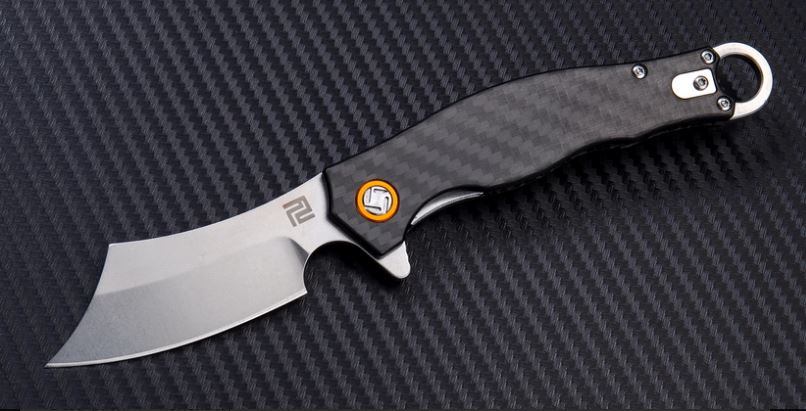 Artisan Cutlery Corsair Flipper Folding Knife, D2, Carbon Fiber, 1828P-CF - Click Image to Close