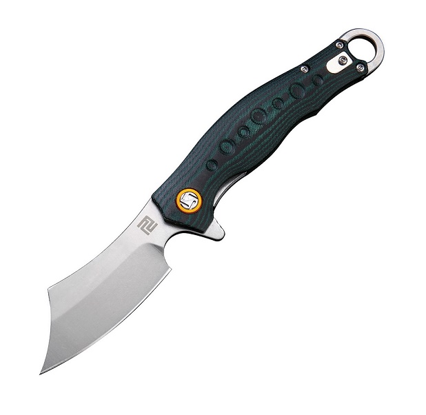 Artisan Cutlery Corsair Flipper Folding Knife, D2, G10 Black/Green, 1828PGNC