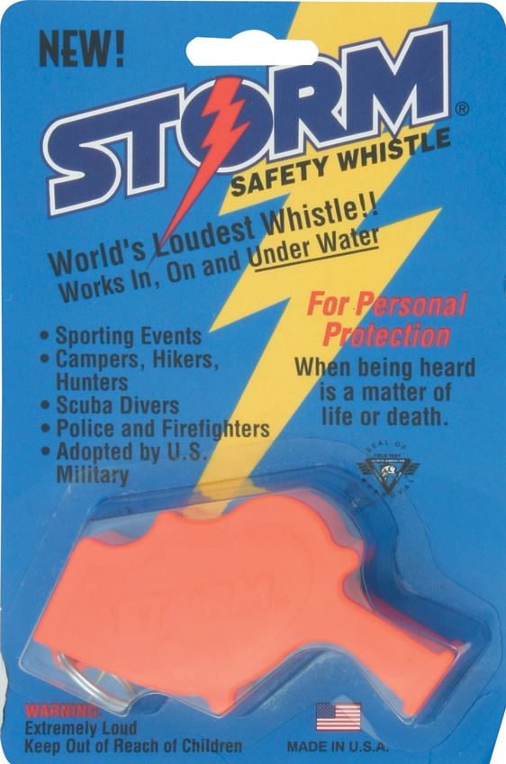 All Weather Safety Whistle Storm - Orange - Click Image to Close