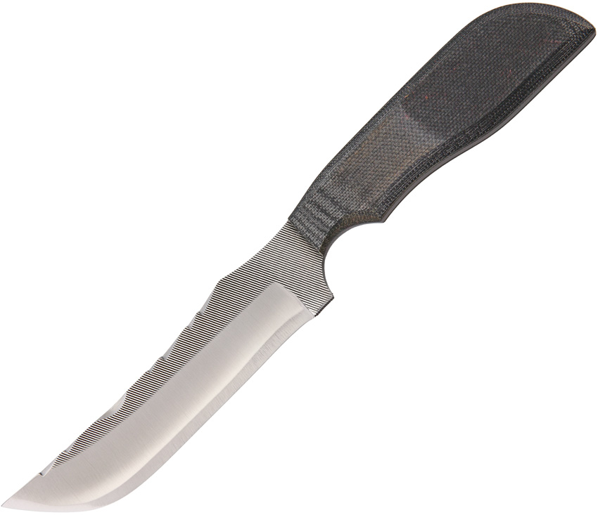 Anza Fixed Blade Knife, Carbon Steel, Micarta Black, Leather Sheath, AZ709M