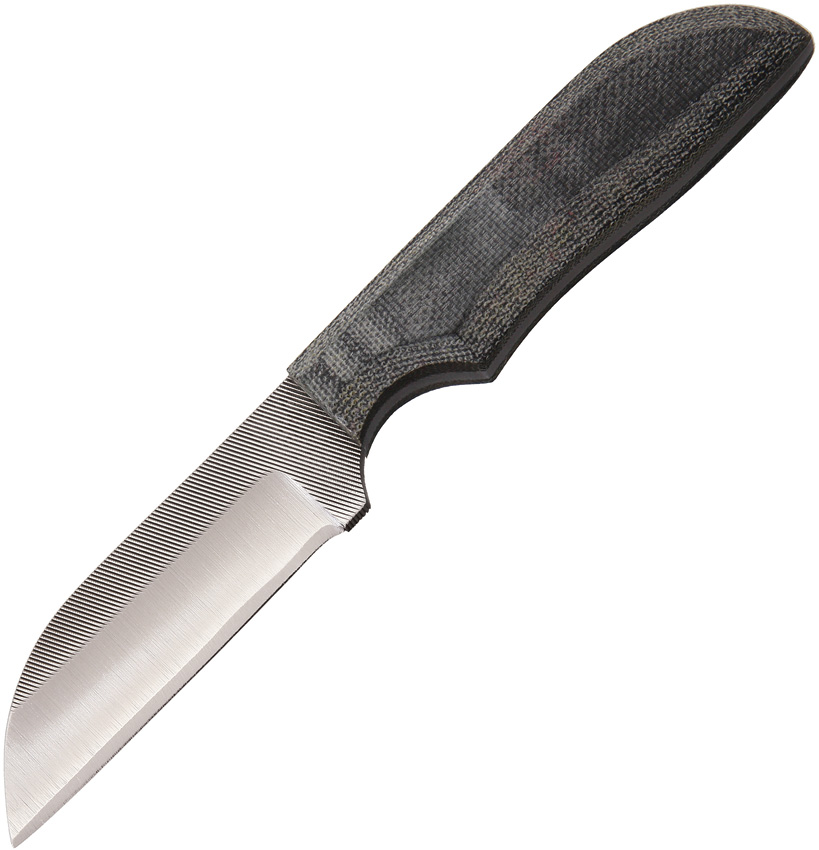 Anza Fixed Blade Knife, Carbon Steel, Micarta Green, Leather Sheath, AZWK4M