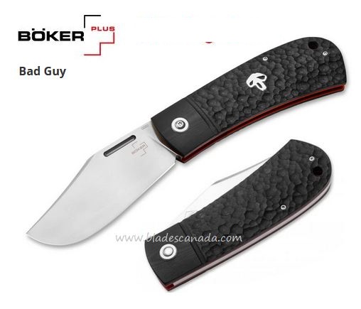Boker Plus Bad Guy Slipjoint Folding Knife, D2 Steel, G10 Black, 01BO194