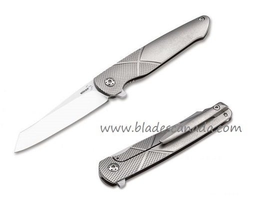 Boker Plus Gent-X Framelock Flipper Knife, 440C, Titanium, 01BO261 - Click Image to Close