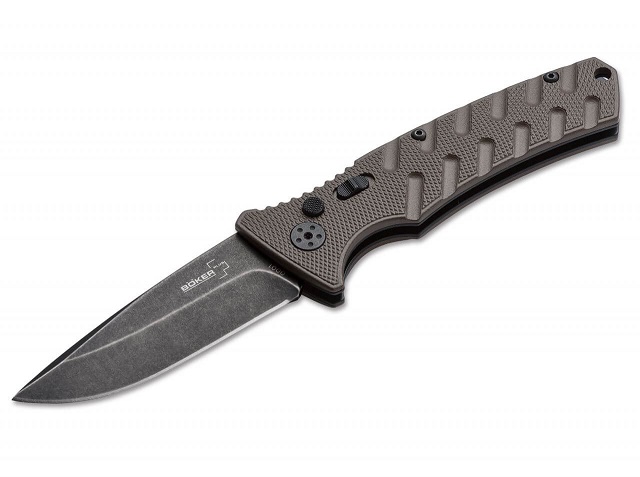 Boker Plus Strike Spearpoint EDC Manual Folding Knife, D2, Aluminum, 01BO459 - Click Image to Close