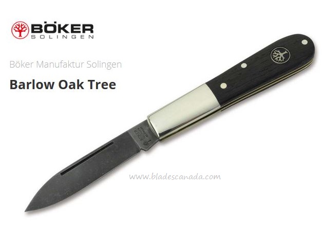 Boker Germany Barlow Slipjoint Folding Knife, C75 Steel, Oak Wood, 100503
