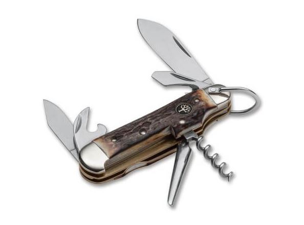 Boker Germany Camp Slipjoint Knife, 4034 Steel, Stag Handle, 110182HH