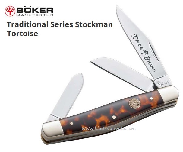 Boker Traditional Stockman Imitation Tortoise Slipjoint Folding Knife, High Carbon, 110726T