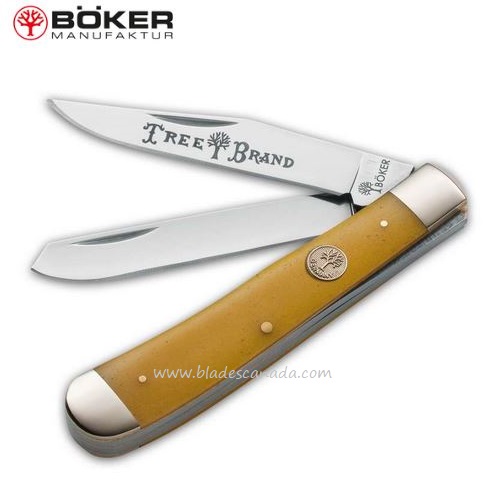 Boker Traditional Trapper Slipjoint Knife, Stainless, Yellow Bone, 110731 - Click Image to Close