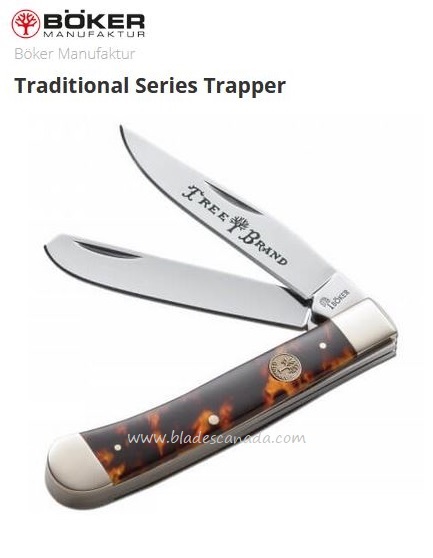 Boker Germany Traditional Series Trapper Slipjoint Knife, High Carbon, Faux Tortoise, 110731T - Click Image to Close