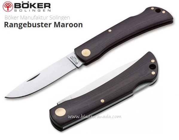 Boker Germany Rangebuster Folding Knife, N690, Micarta, 110914 - Click Image to Close