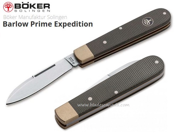 Boker Germany Barlow Prime Expedition Slipjoint Folding Knife, N690, Micarta, 112942