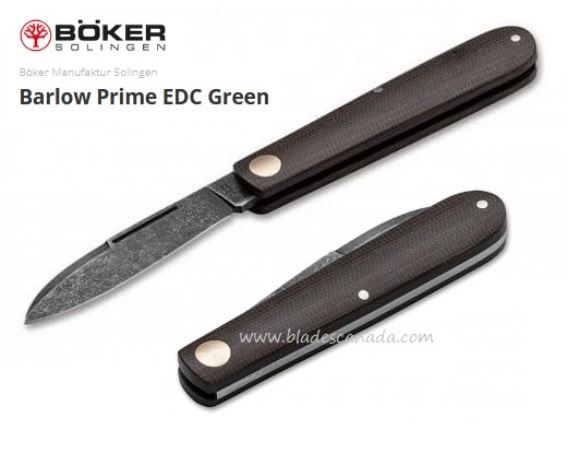 Boker Germany Barlow Prime EDC Slipjoint Folding Knife, O1 Carbon Steel, Micarta, 115942