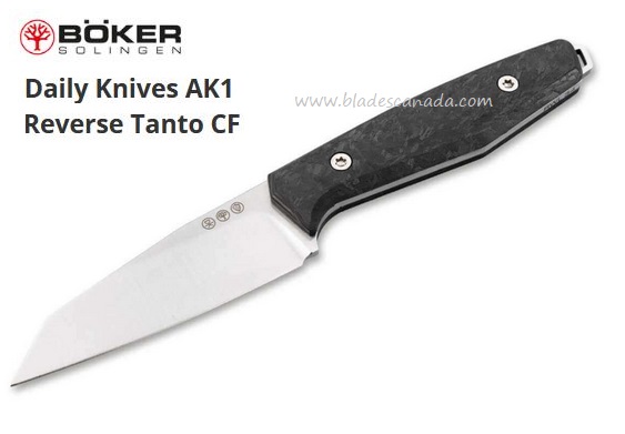 Boker Germany Daily Knives AK1 Reverse Tanto, RWL 34 Blade, Carbon Fiber, 124502