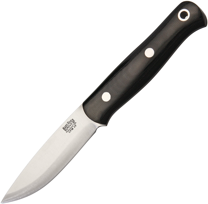 Bark River Ultra Lite Bushcrafter Fixed Blade Knife, CPM 3V, Micarta Black, BA023MBC