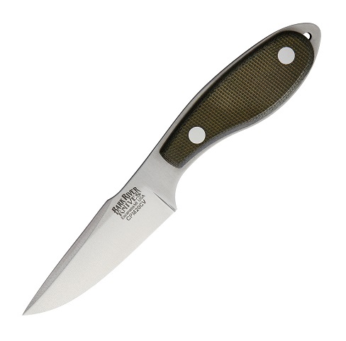 Bark River Harpoon Necker Fixed Blade Knife, CPM 20CV, Micarta Green, BA7071MGC