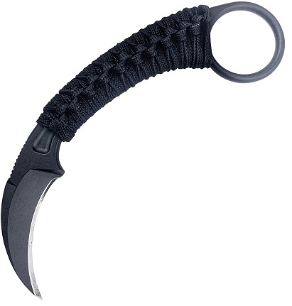 Bastinelli Pika Karambit Fixed Blade Knife, N690Co, Cord Wrapped, BC-12BW