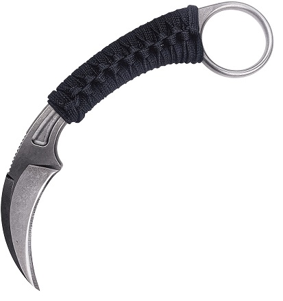 Bastinelli Pika Karambit Fixed Blade Knife, Cord Wrapped, BC-12W