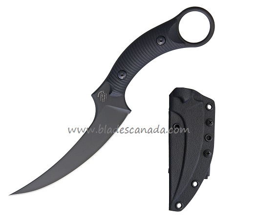 Bastinelli Mako Fixed Blade Knife, N690Co Black PVD, G10 Black 3D, BC-14PVD